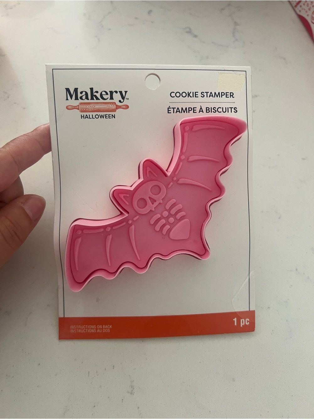 Halloween Pink Bat Cookie Stamper - Baking Tool